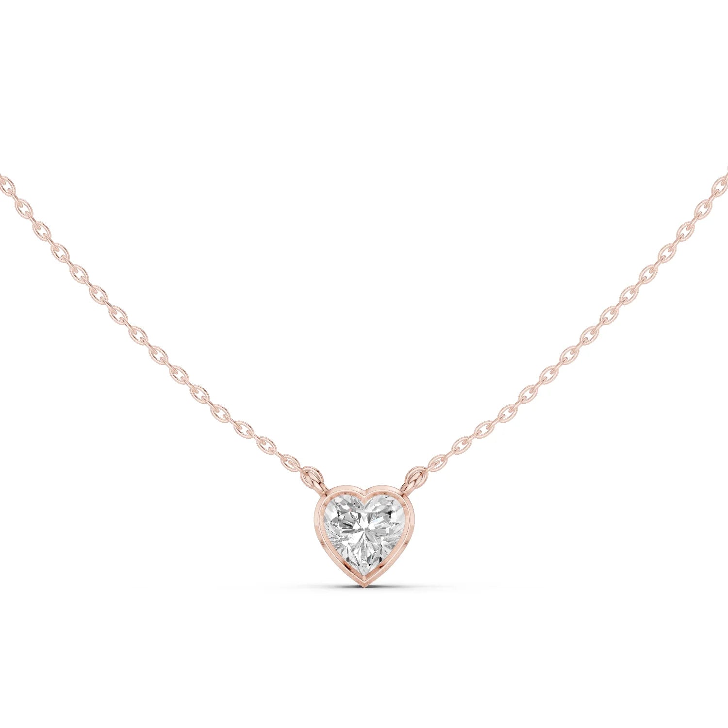 Amour Heart Bezel Solitaire Diamond Pendant