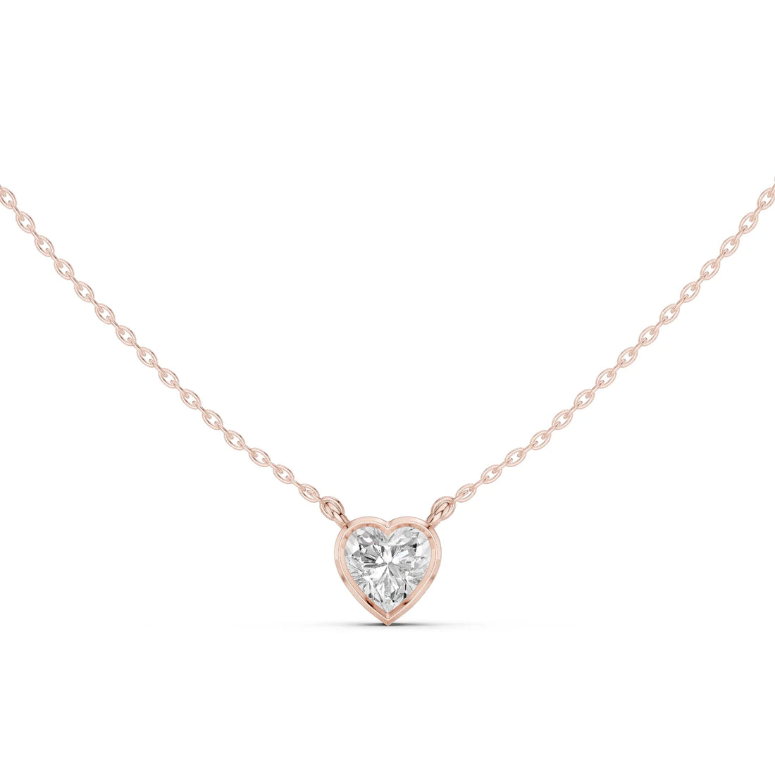 Amour Heart Bezel Solitaire Diamond Pendant
