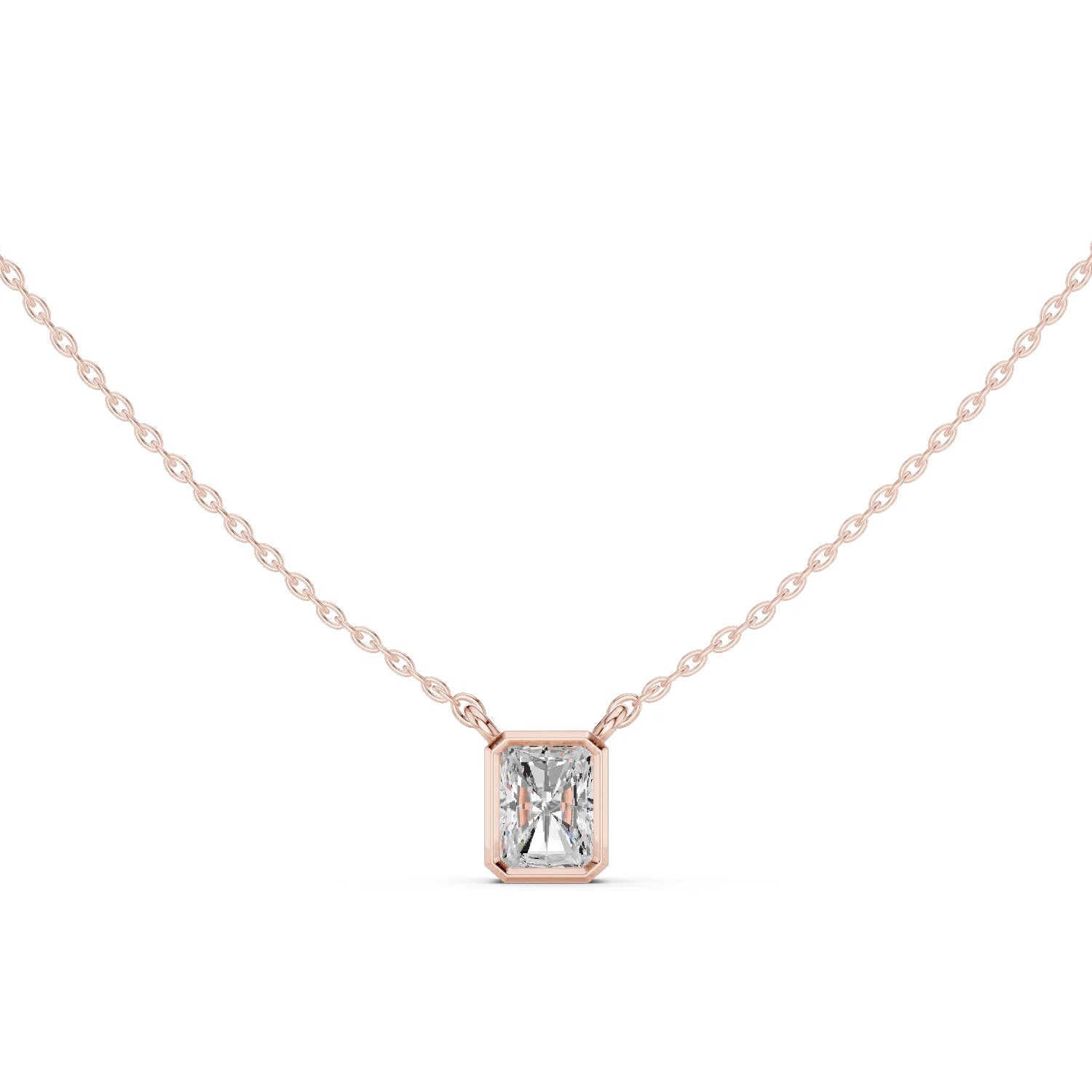 Luminé Radiant Bezel Solitaire Diamond Pendant
