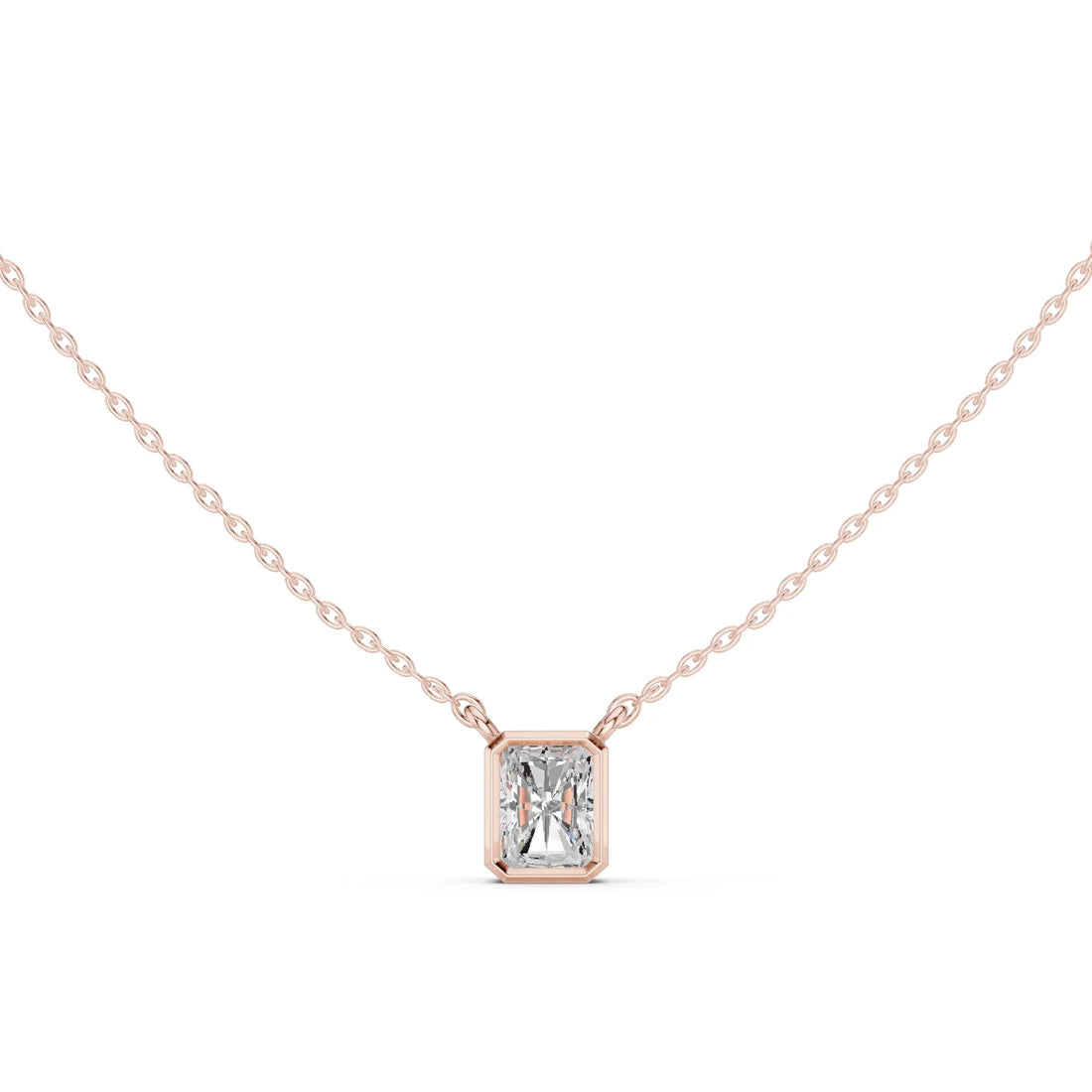 Luminé Radiant Bezel Solitaire Diamond Pendant