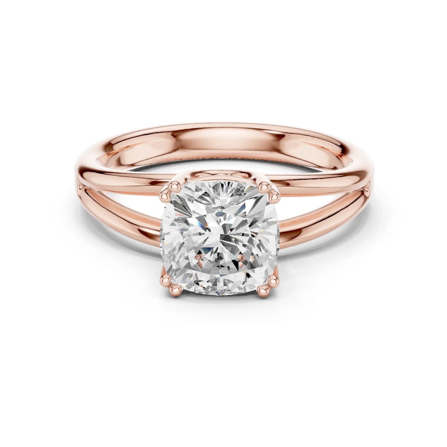 Cushion Shape Diamond Solitaire Engagement Ring