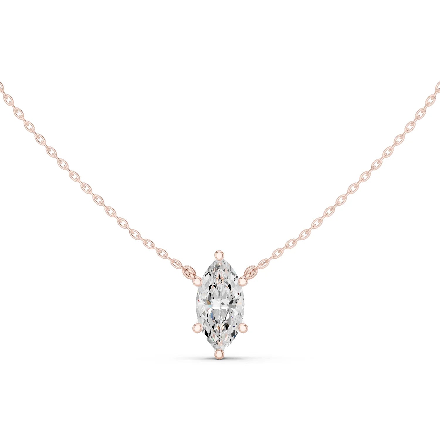 Marquise Grace Solitaire Diamond Pendant