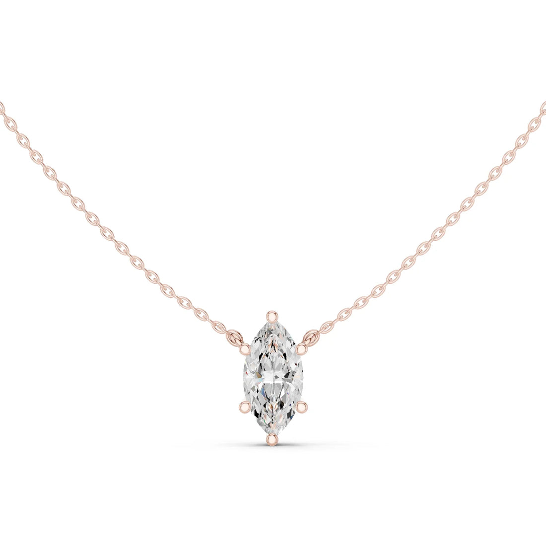 Marquise Grace Solitaire Diamond Pendant