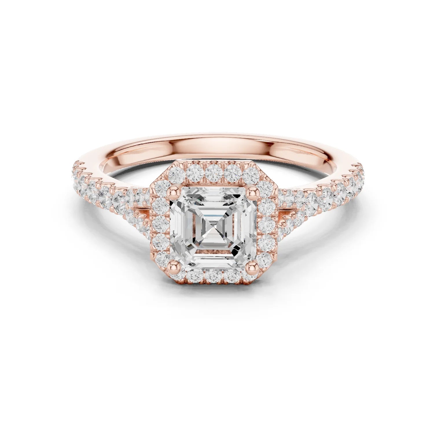 Asscher Cut Diamond Halo Engagement Ring