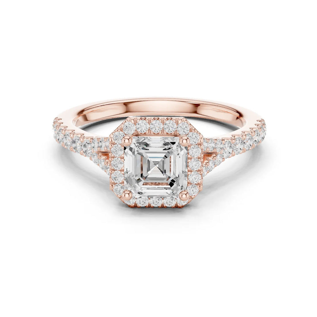 Asscher Cut Diamond Halo Engagement Ring