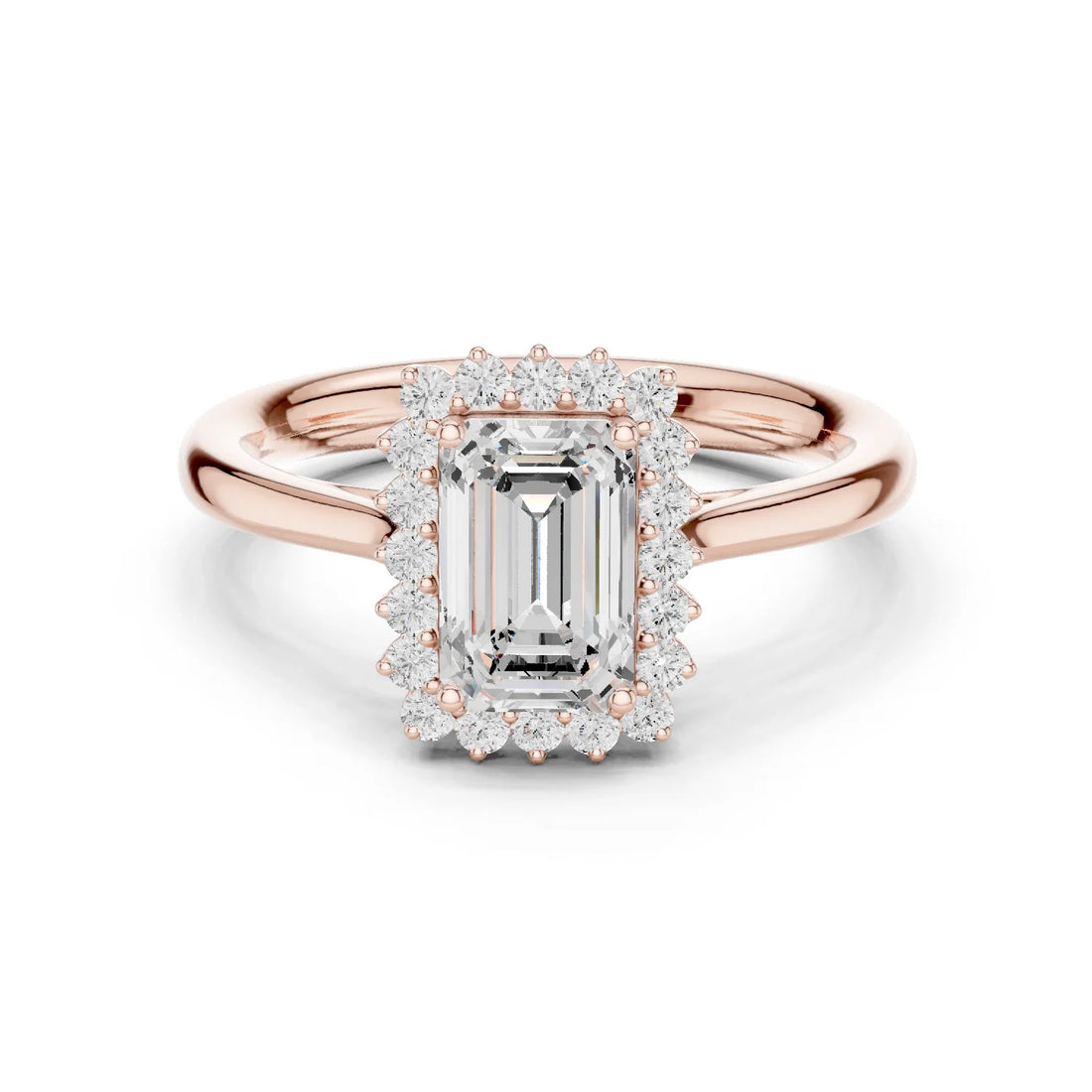 Emerald Halo Diamond Engagement Ring