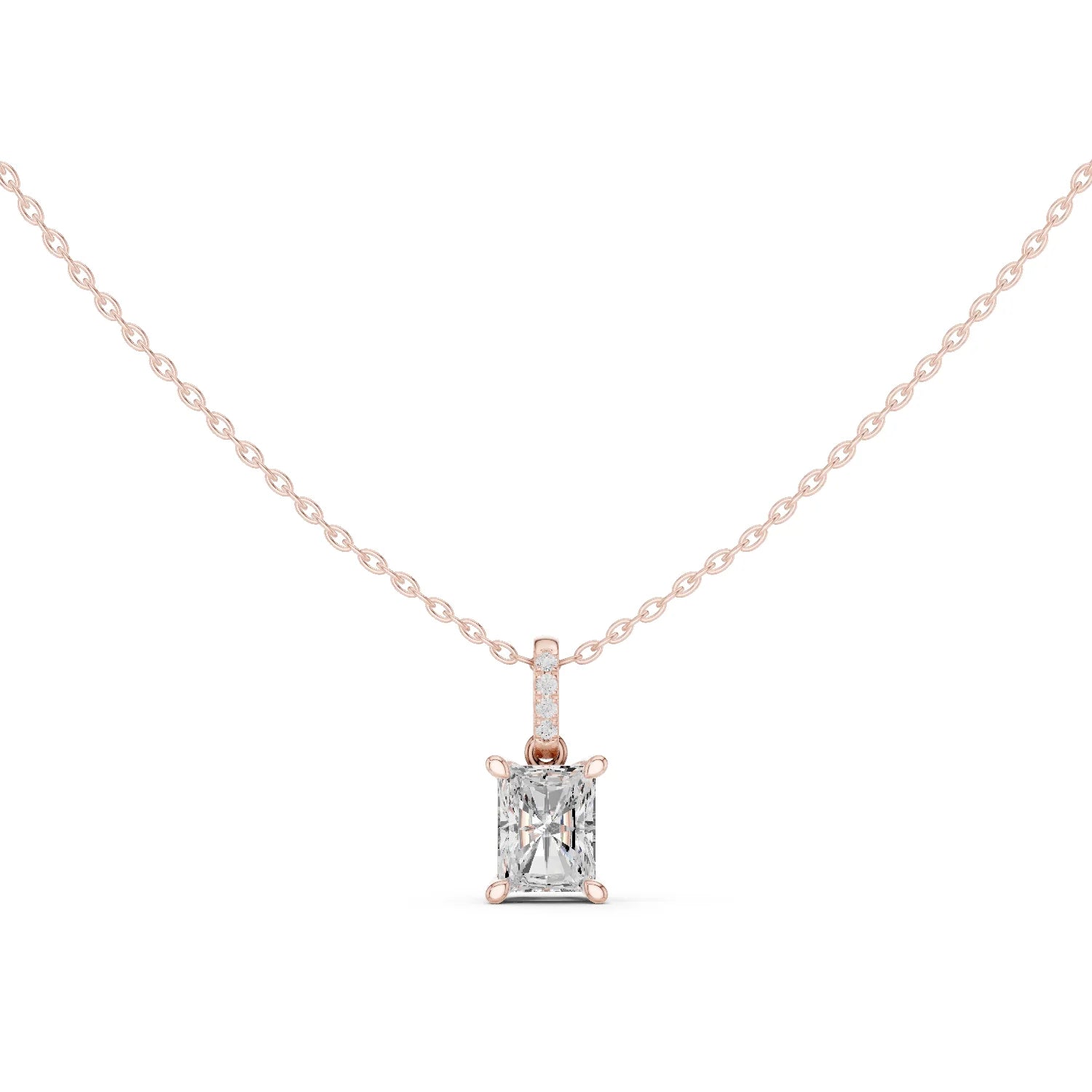 Luminara Radiant Solitaire Diamond Pendant