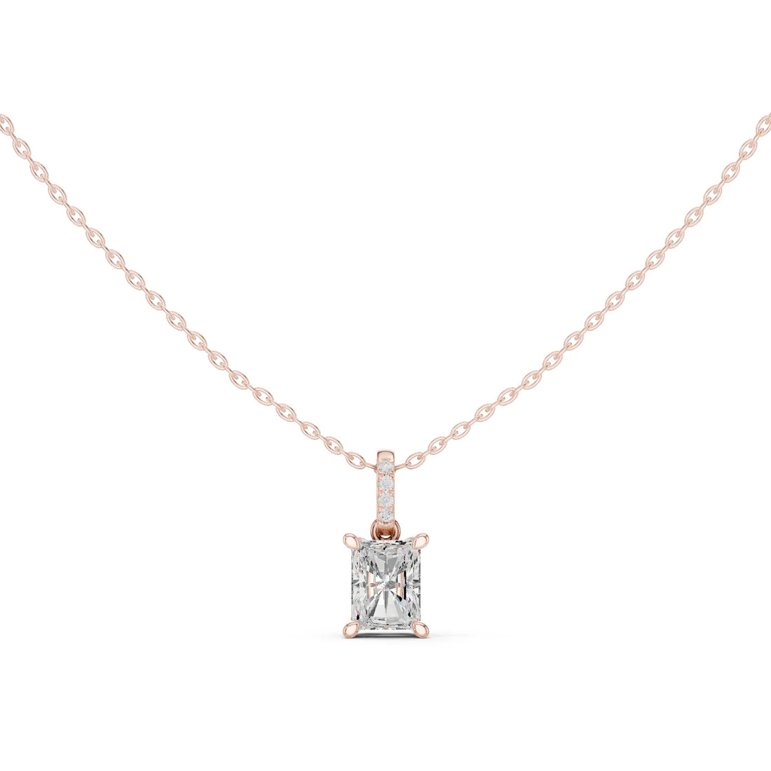 Luminara Radiant Solitaire Diamond Pendant