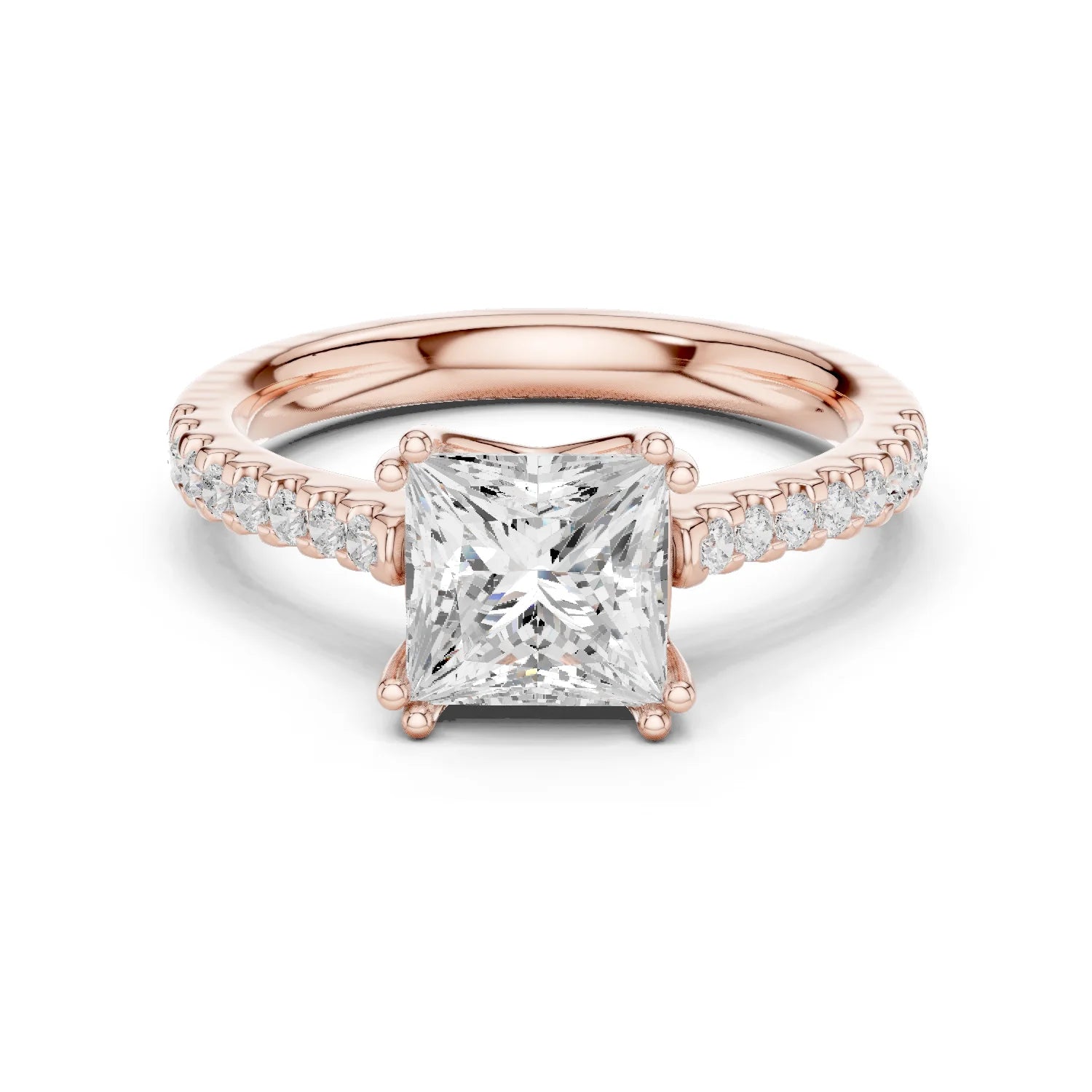 Princess-Cut Diamond Engagement Ring with Split Shank