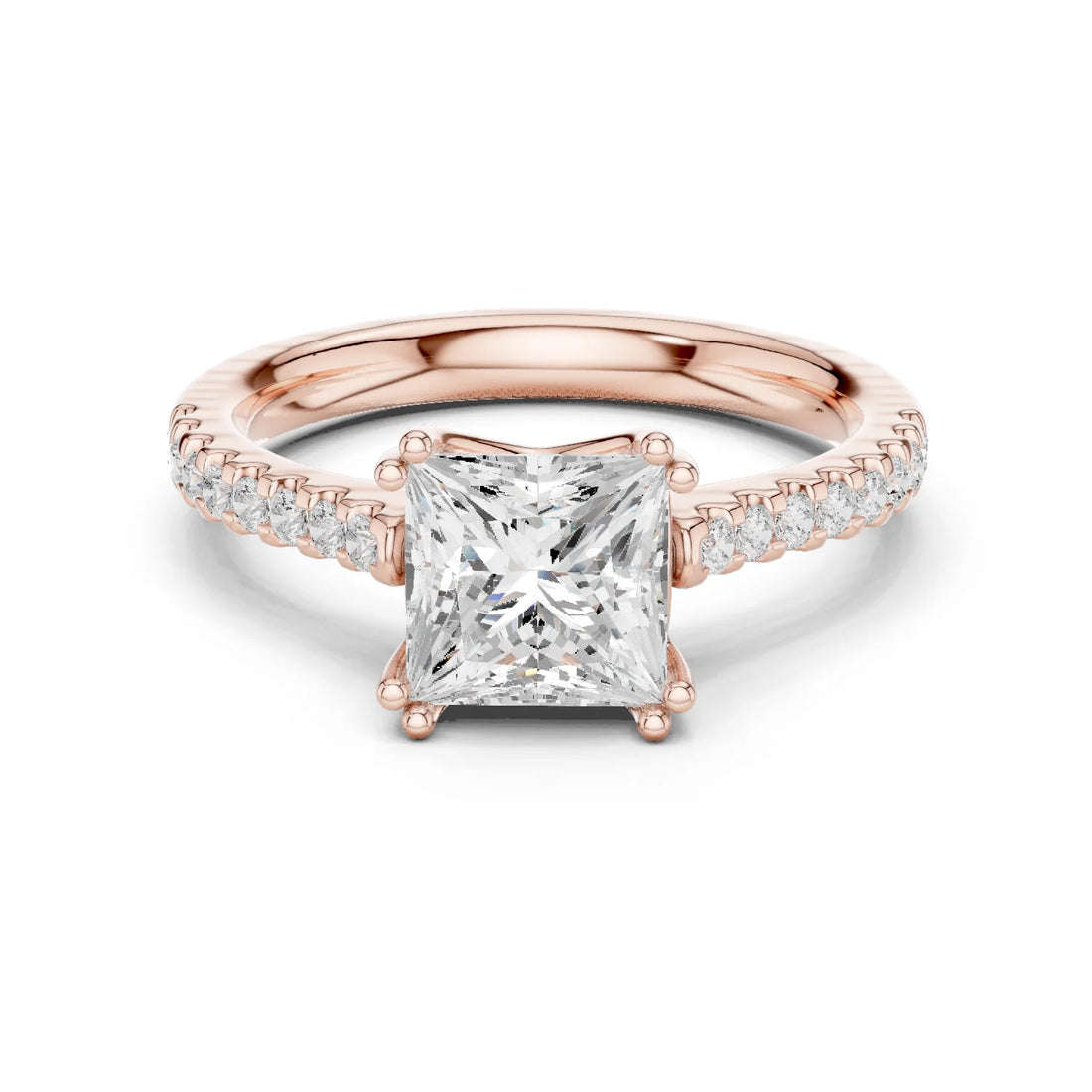 Princess-Cut Diamond Engagement Ring with Split Shank