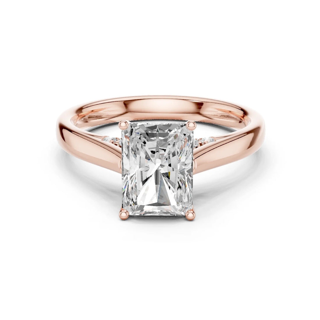 Radiant Cut Diamond Cathedral Pave Engagement Ring
