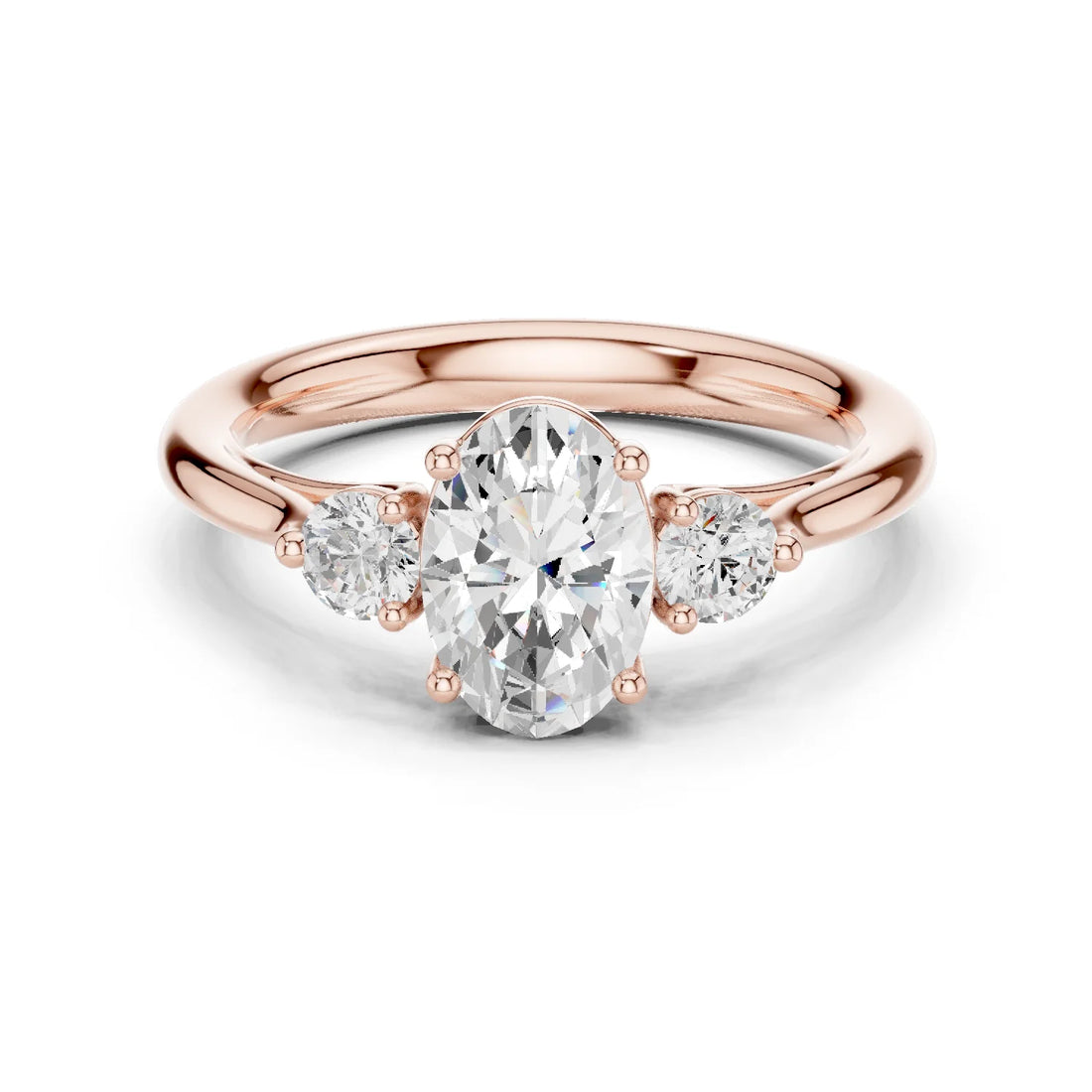 Oval-Cut Three-Stone Diamond Engagement Ring