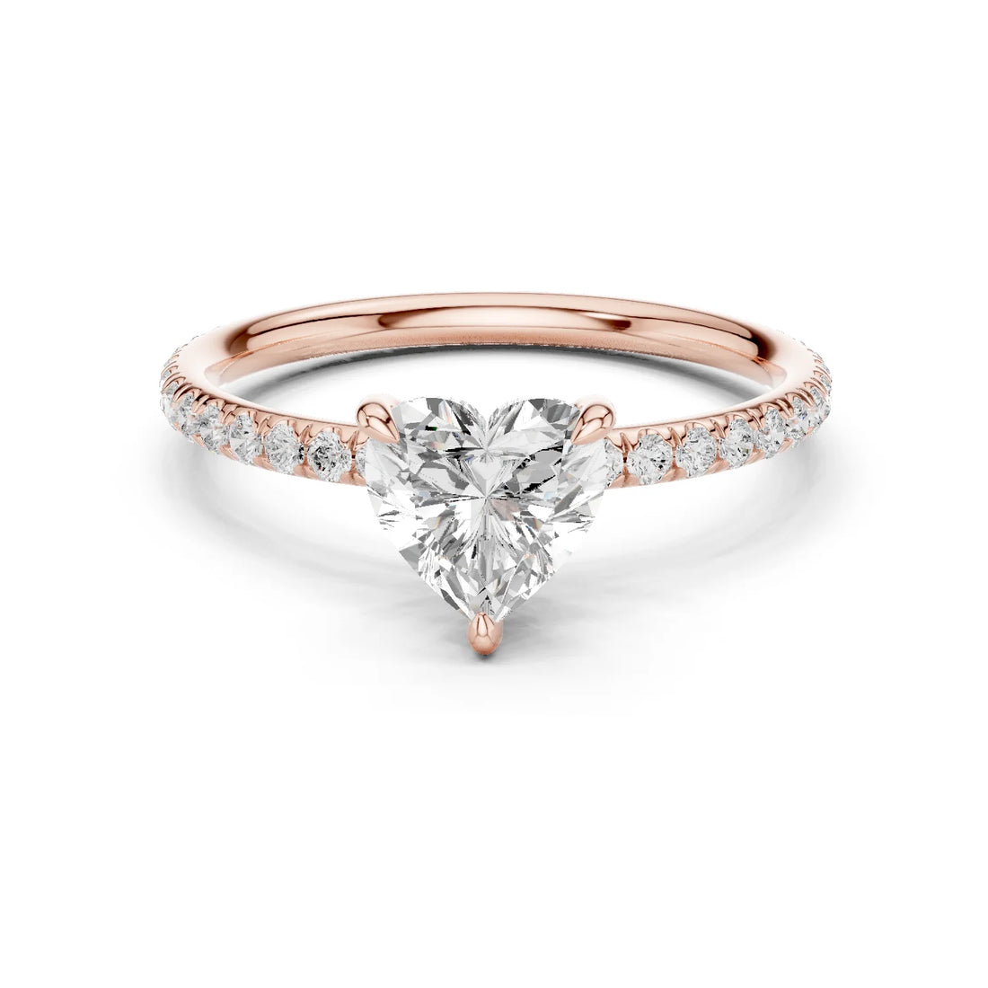 Heart Cut Diamond Pave Engagement Ring
