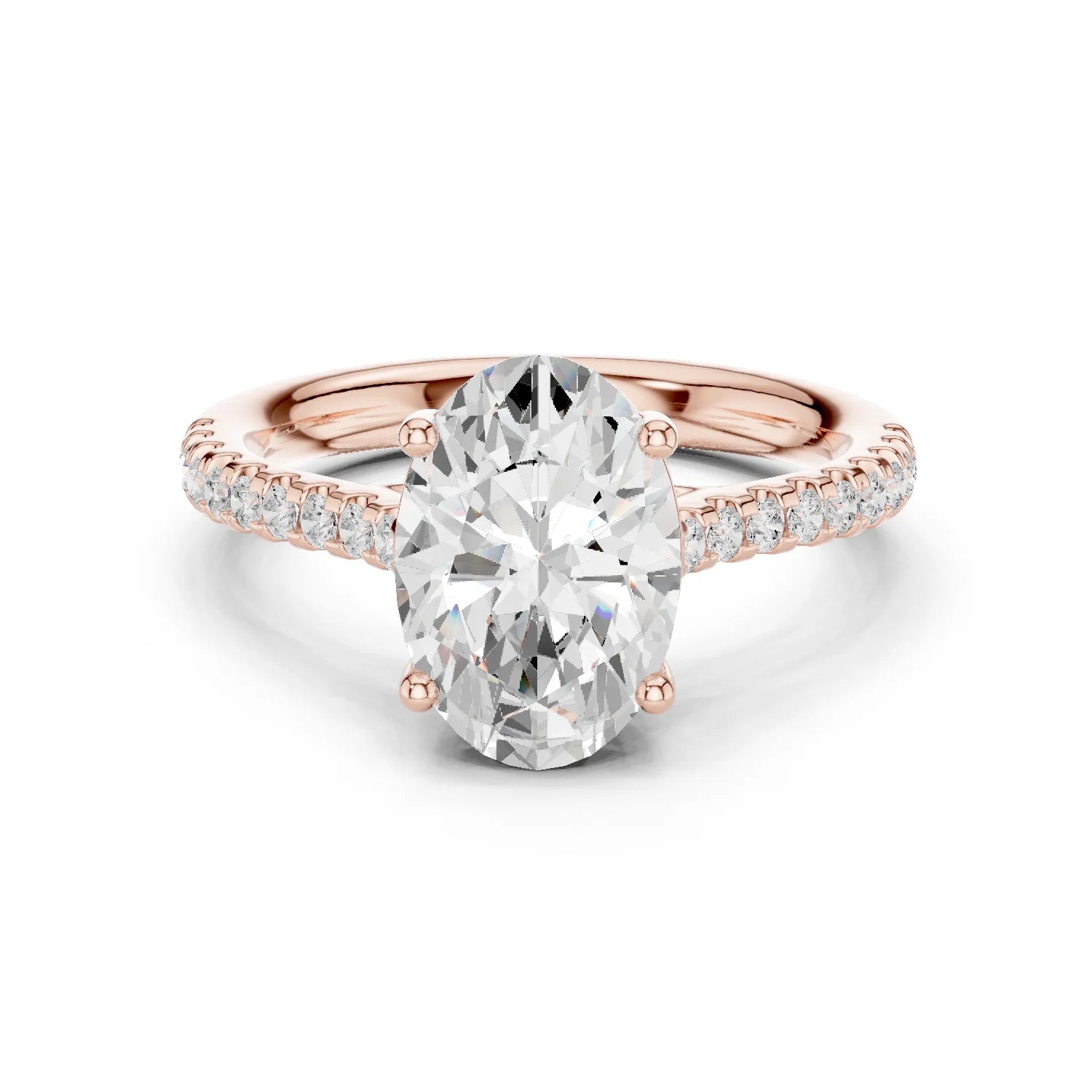 Oval-Cut Diamond Engagement Ring with Split Shank