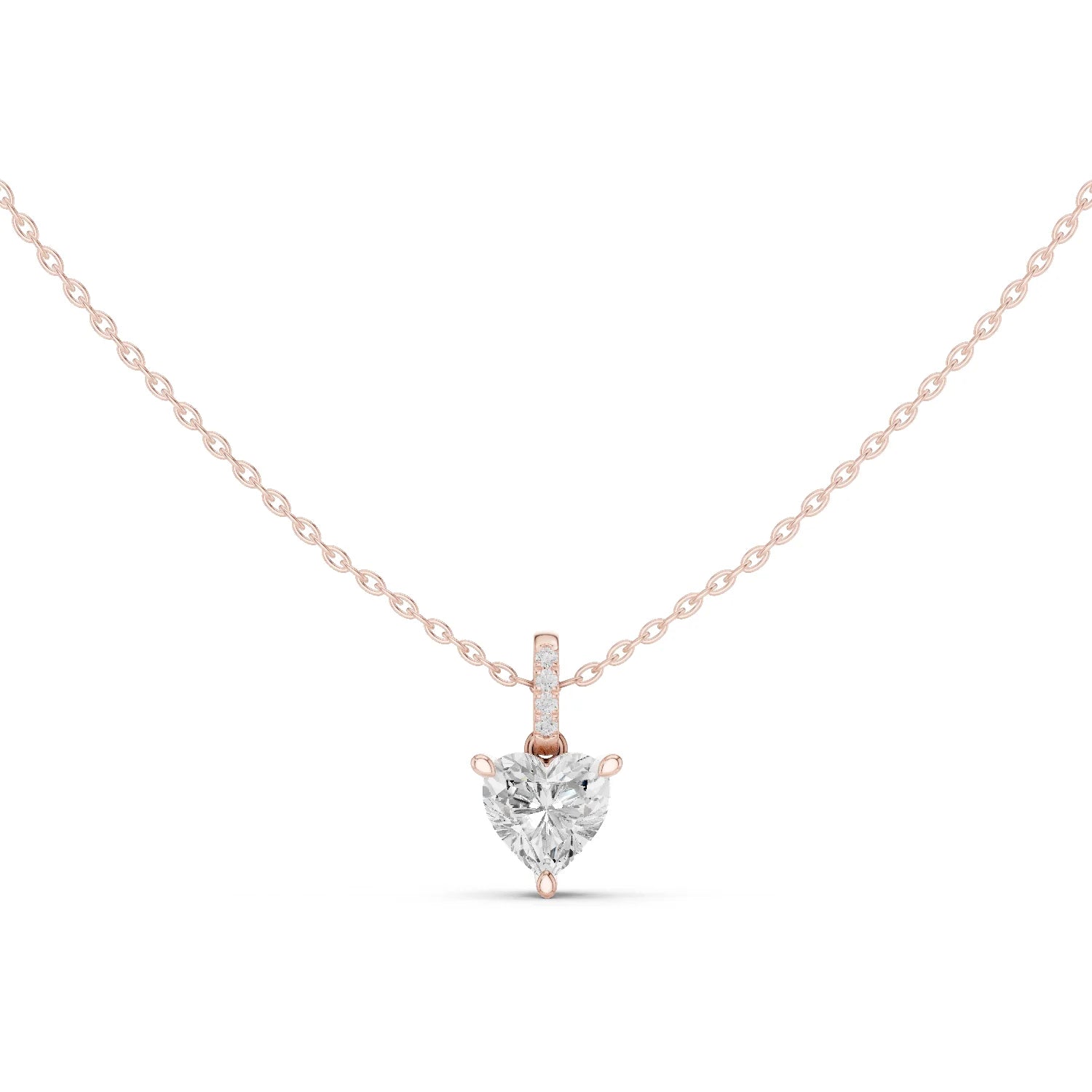 Amoria Heart Solitaire Diamond Pendant