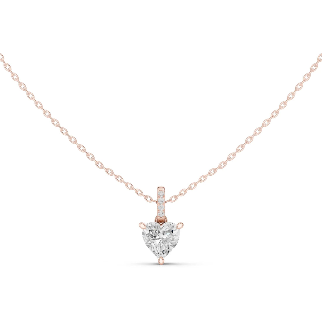 Amoria Heart Solitaire Diamond Pendant