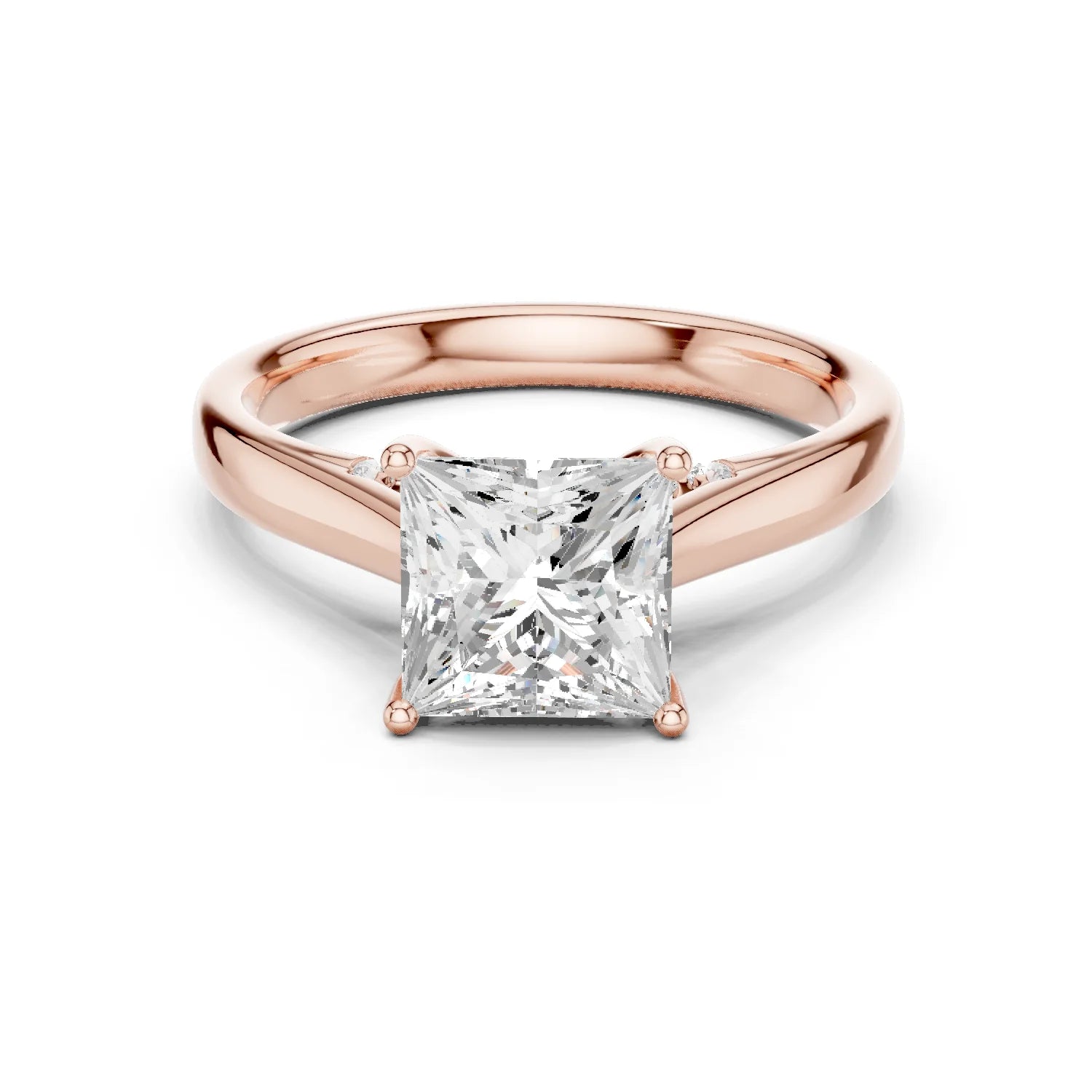 Princess Cut Diamond Cathedral Pave Engagement Ring
