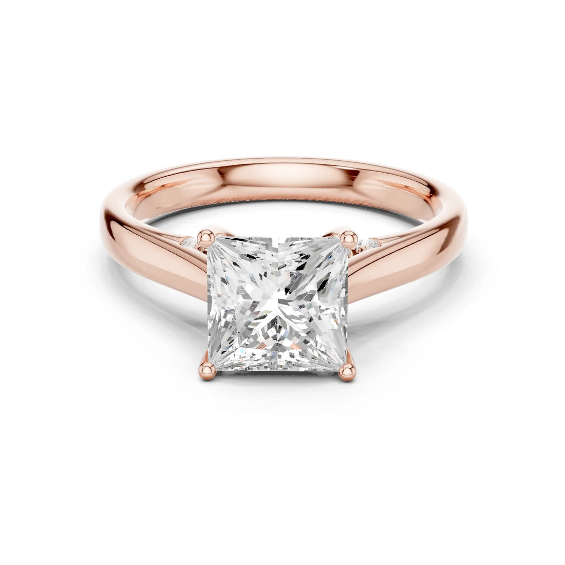 Princess Cut Diamond Cathedral Pave Engagement Ring