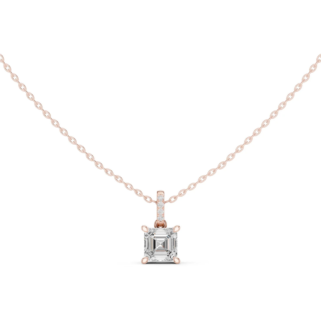 Celestia Asscher Solitaire Diamond Pendant