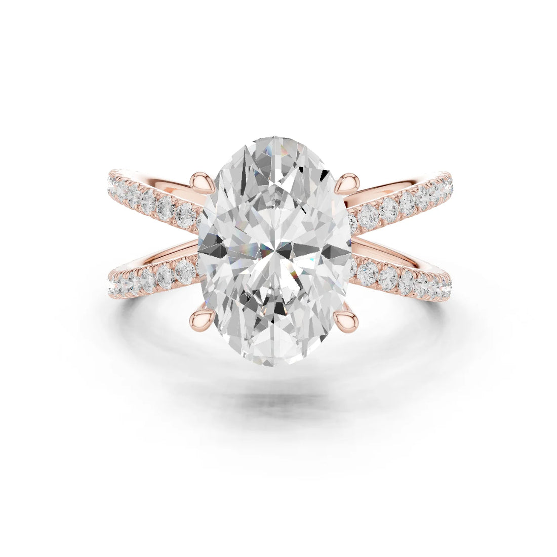 Oval Cut Diamond Split Shank Engagement Ring