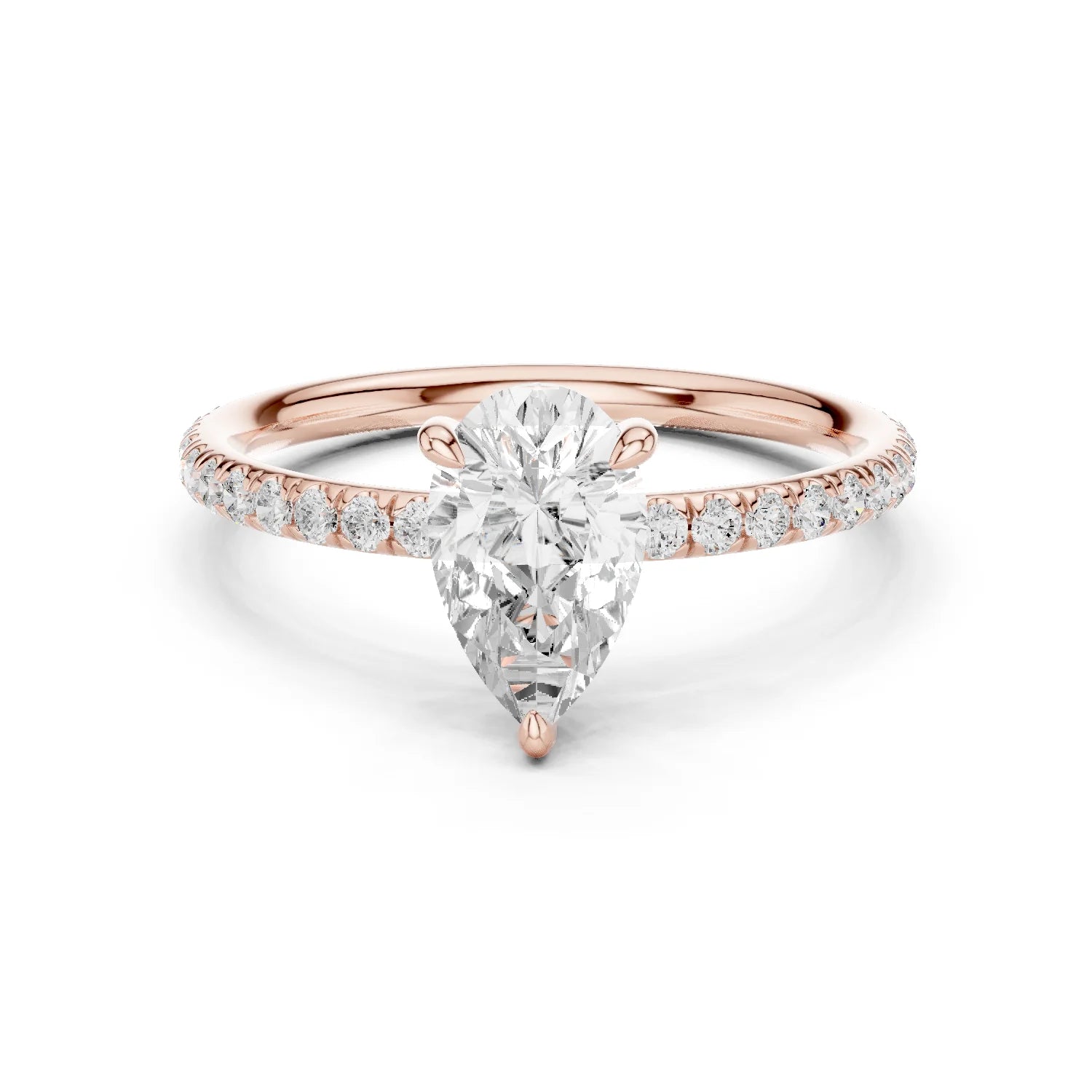 Pear Cut Diamond Pave Engagement Ring