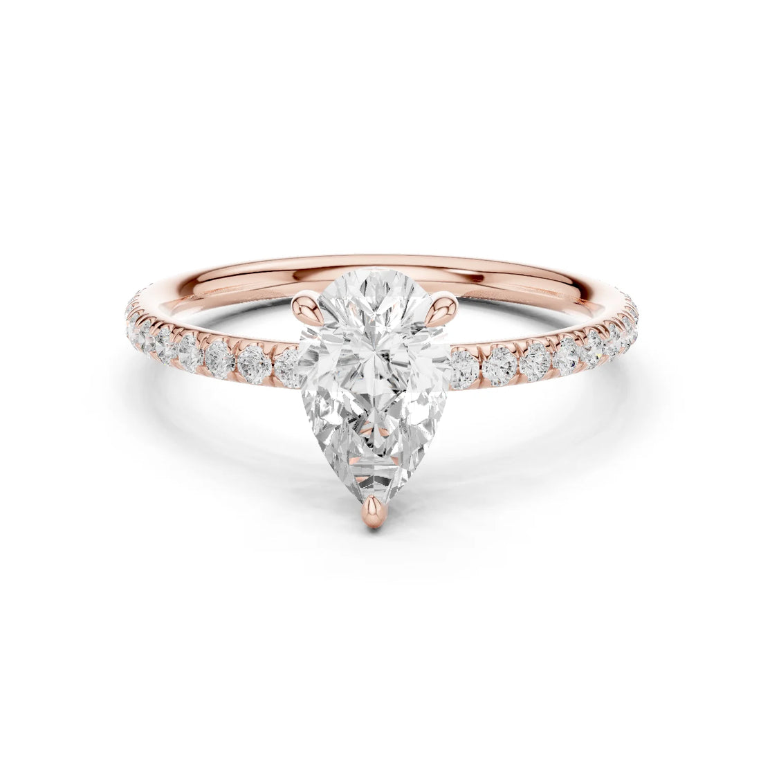 Pear Cut Diamond Pave Engagement Ring