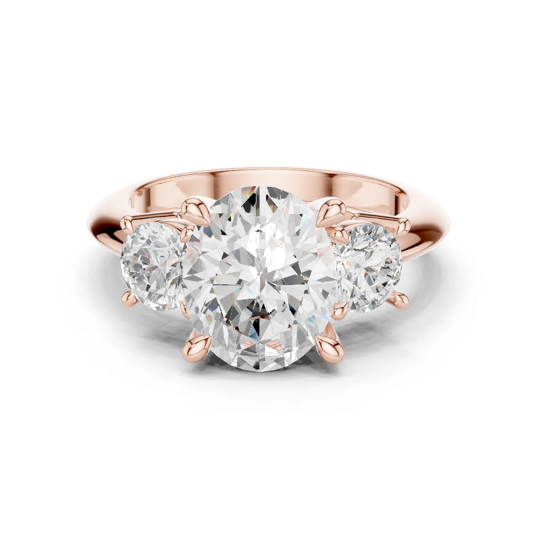 Oval Cut Diamond Three-Stone Engagement Ring