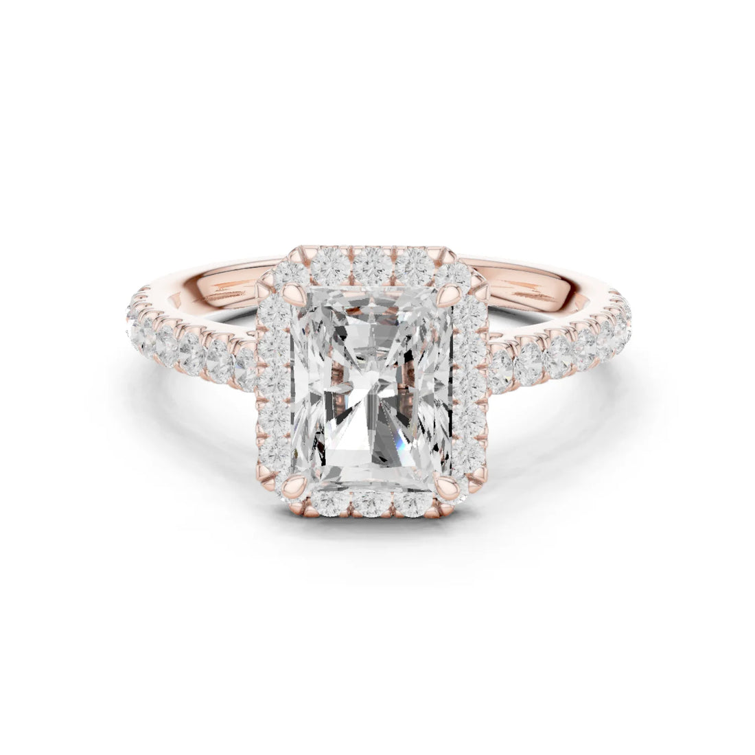 Radiant Shape Diamond Halo Engagement Ring