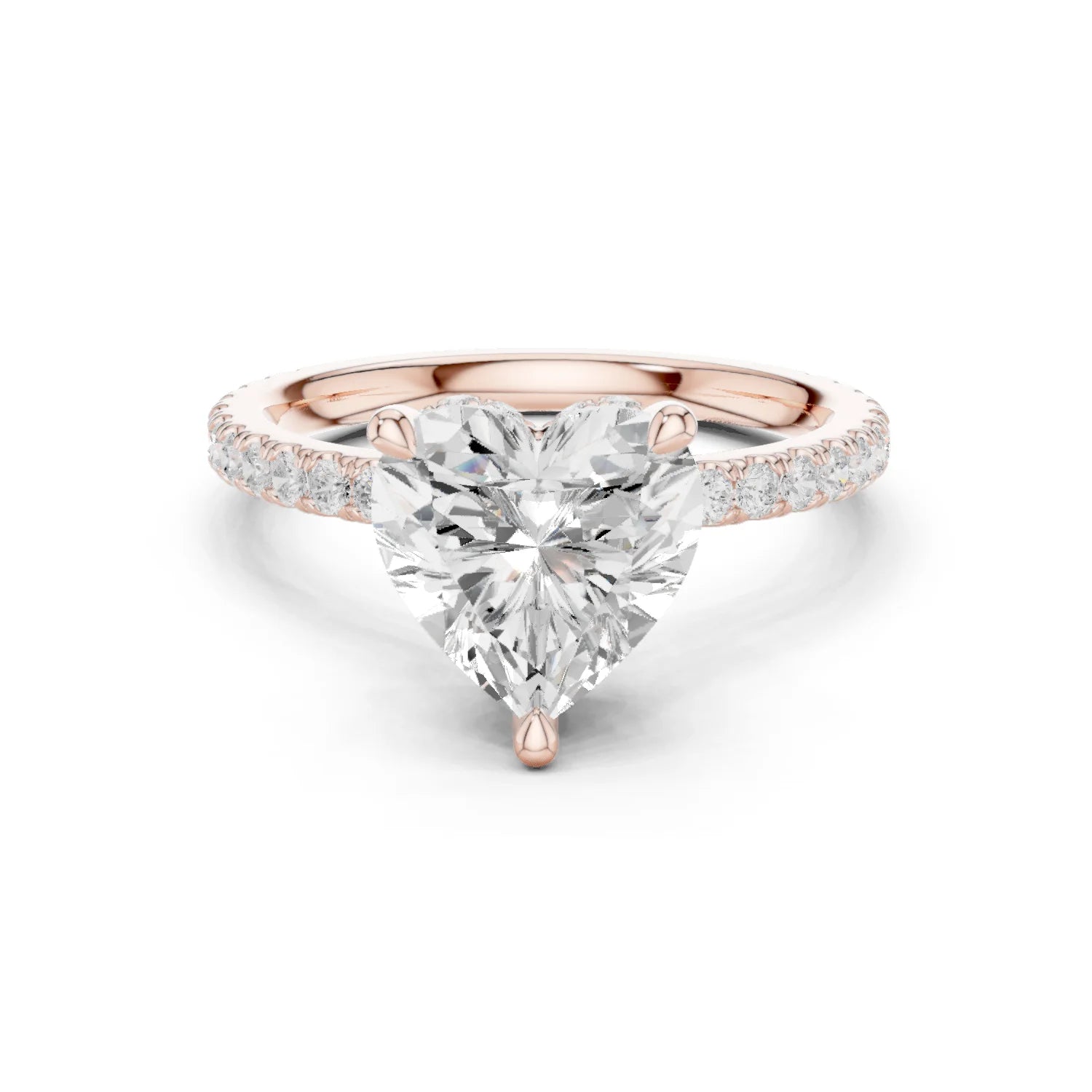 Heart Cut Diamond Double Hidden Halo Engagement Ring