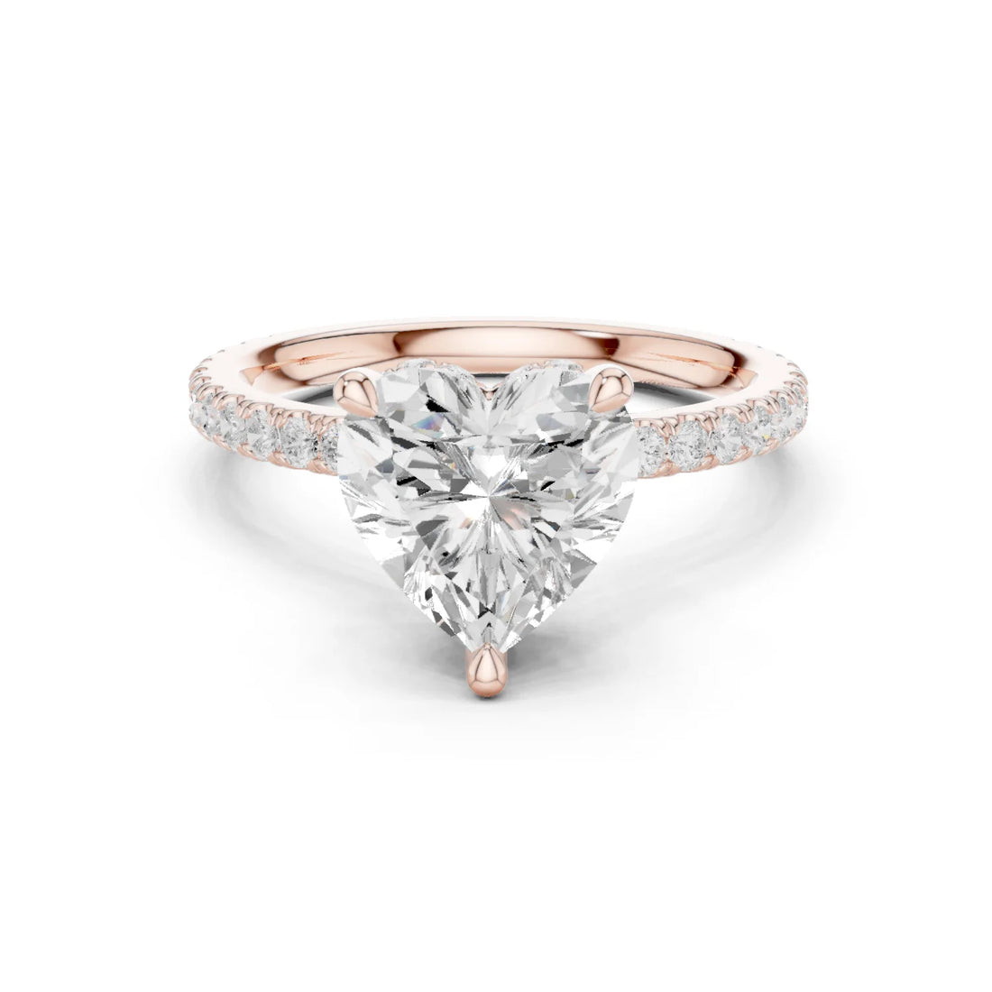 Heart Cut Diamond Double Hidden Halo Engagement Ring