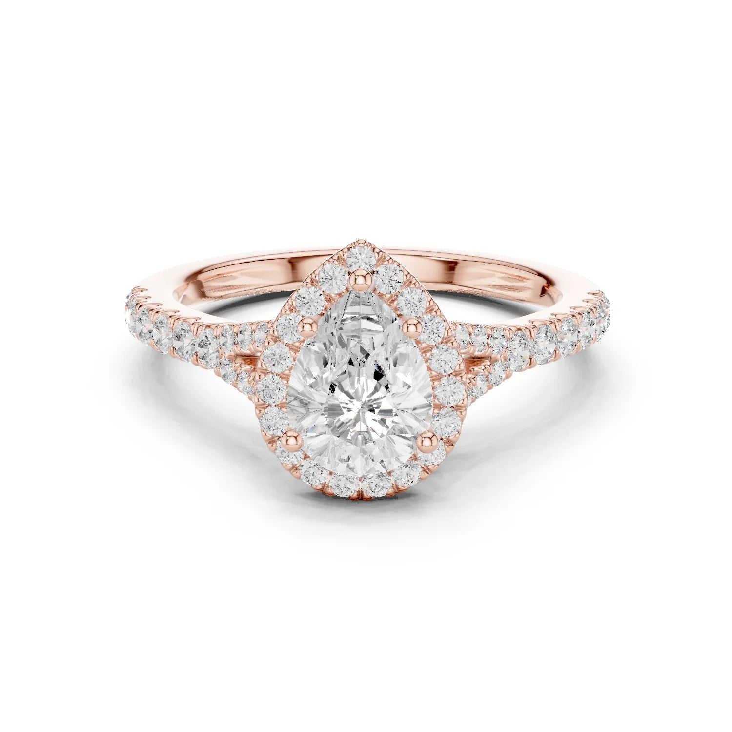 Pear Cut Diamond Halo Engagement Ring