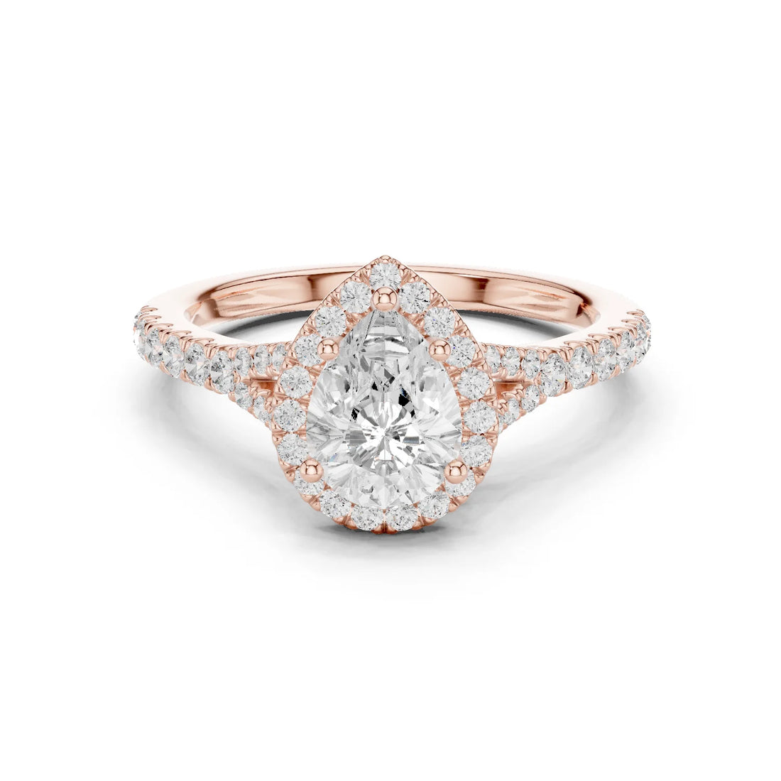 Pear Cut Diamond Halo Engagement Ring