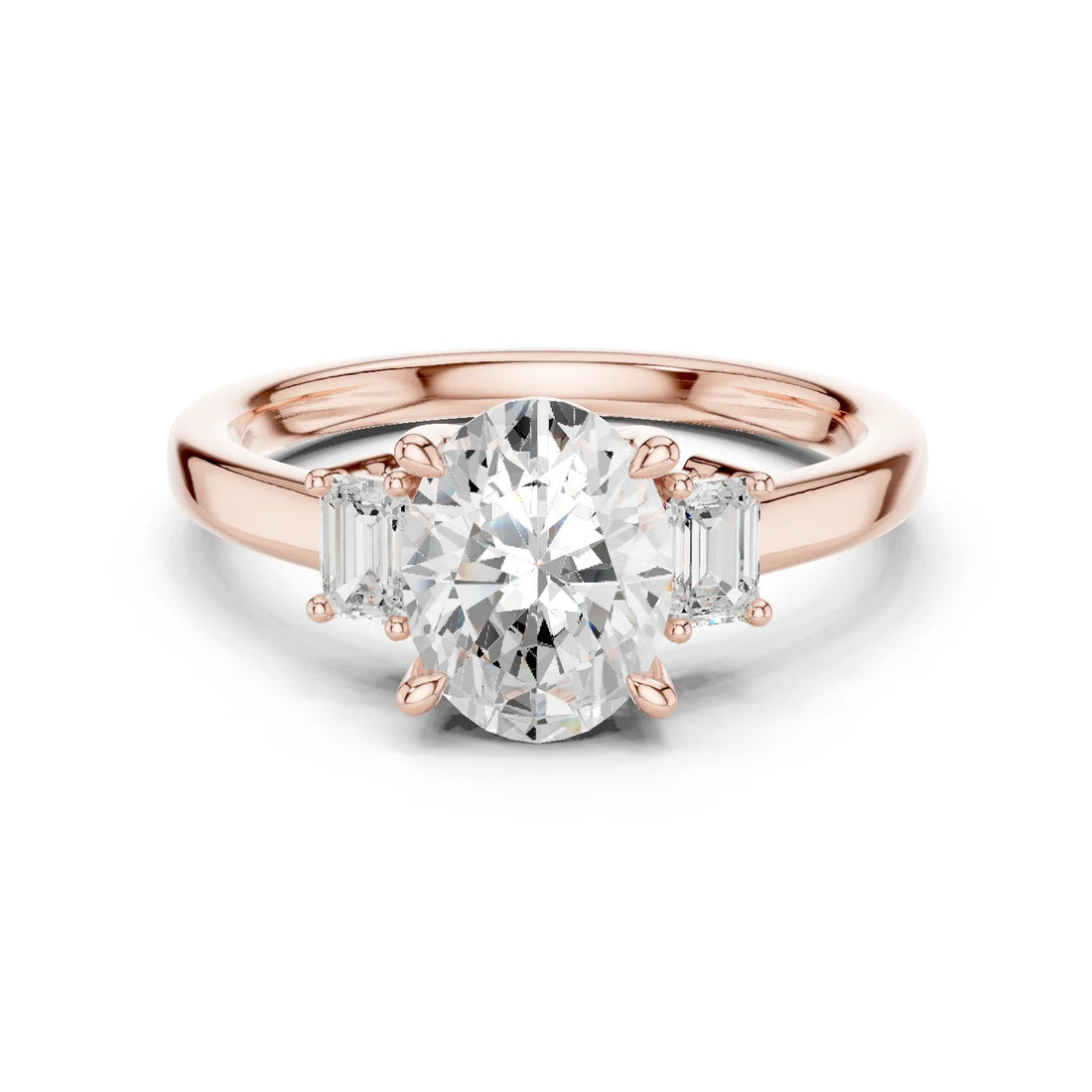 Princess Cut Diamond Three-Stone Engagement Ring