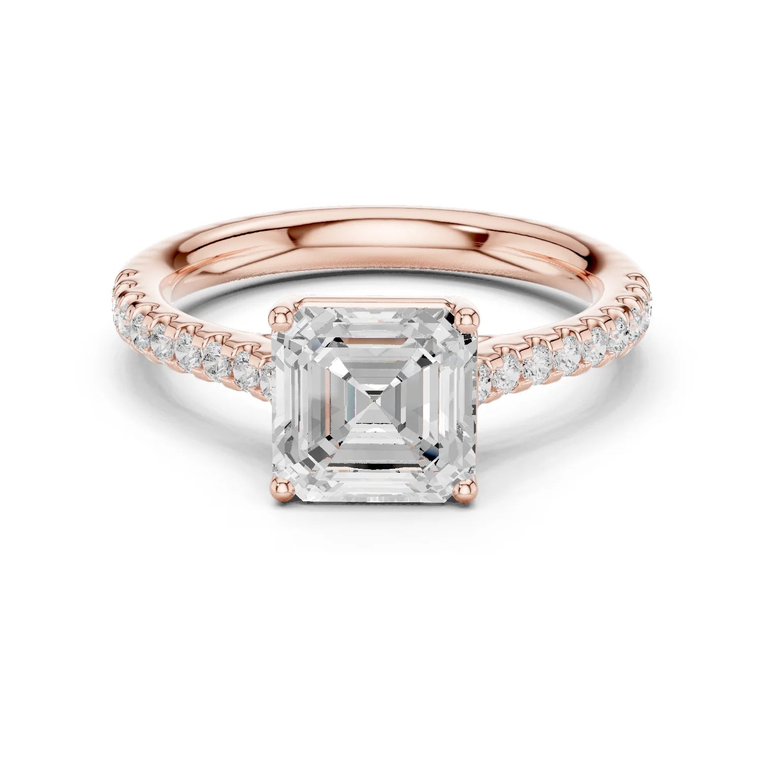 Asscher-Cut Diamond Engagement Ring with Split Shank