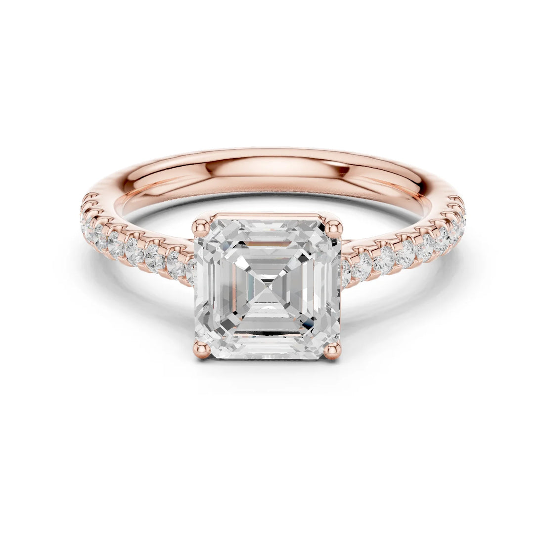 Asscher-Cut Diamond Engagement Ring with Split Shank