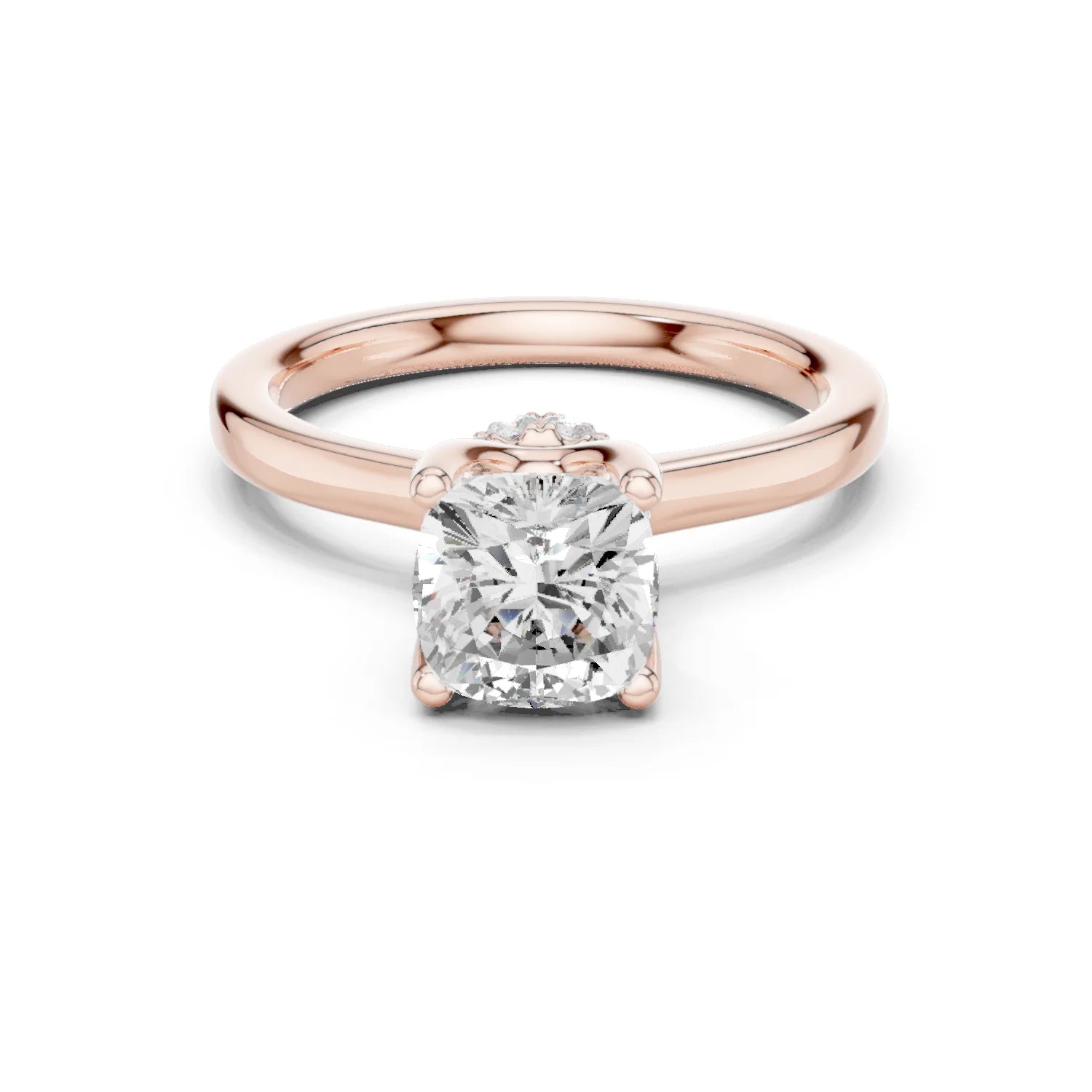 Radiant Shape Diamond Hidden Halo Engagement Ring