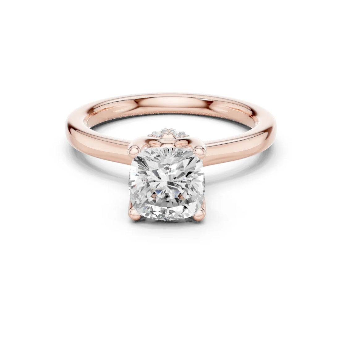 Radiant Shape Diamond Hidden Halo Engagement Ring