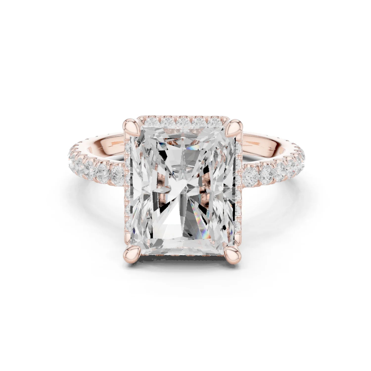 Radiant Diamond Hidden Halo Engagement Ring