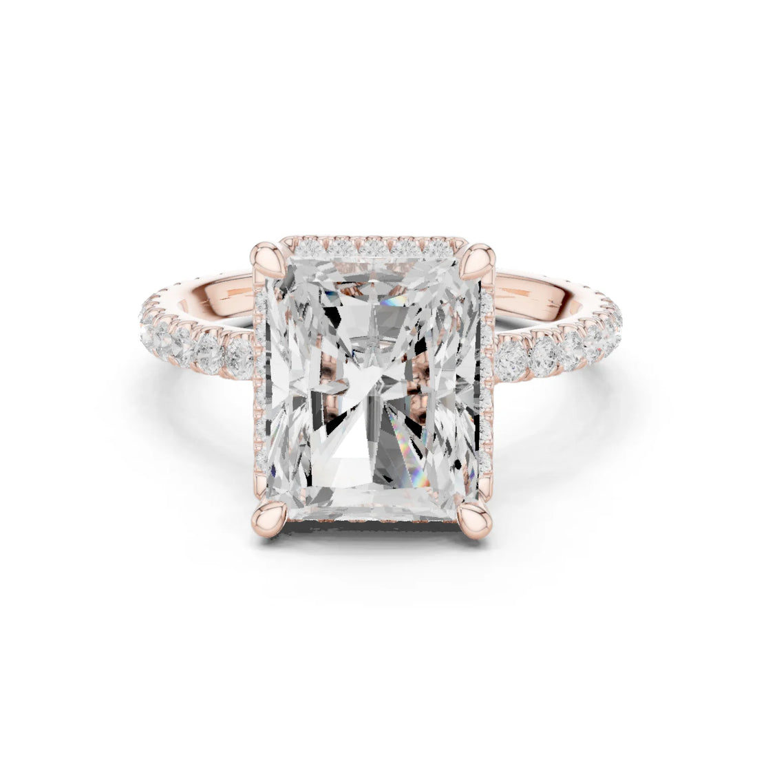 Radiant Diamond Hidden Halo Engagement Ring