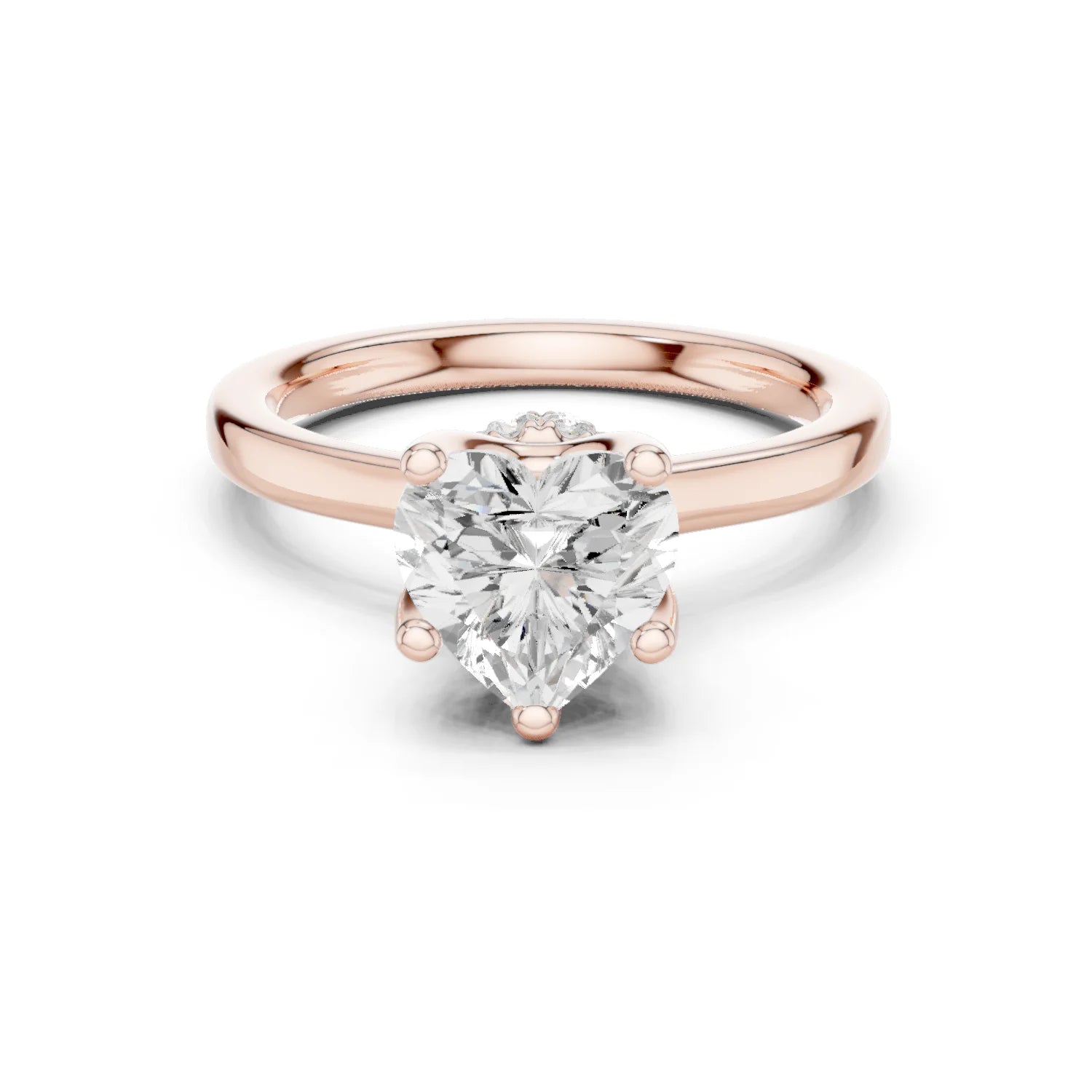 Heart Shape Diamond Hidden Halo Engagement Ring