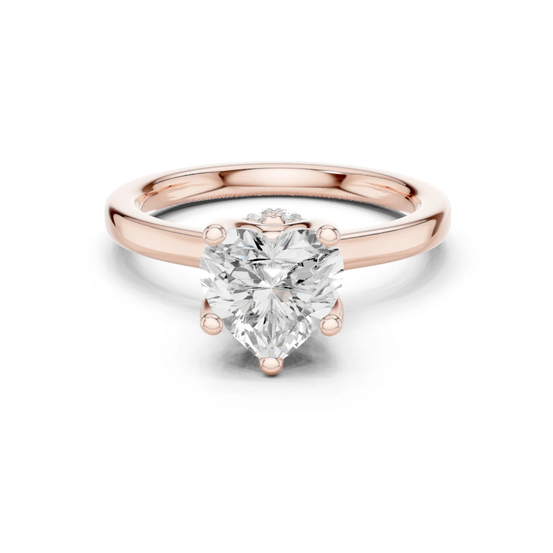 Heart Shape Diamond Hidden Halo Engagement Ring