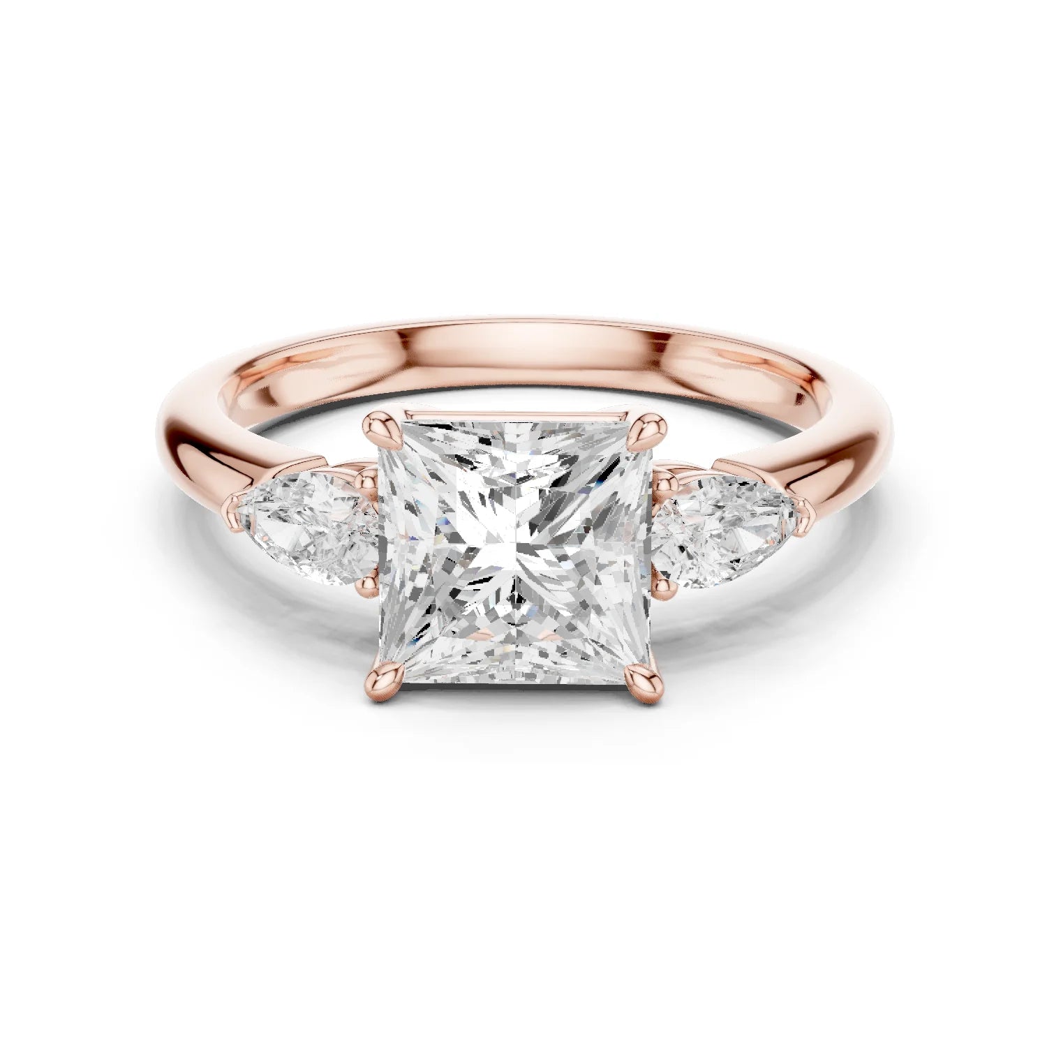 Princess Cut Diamond Three-Stone Engagement Ring