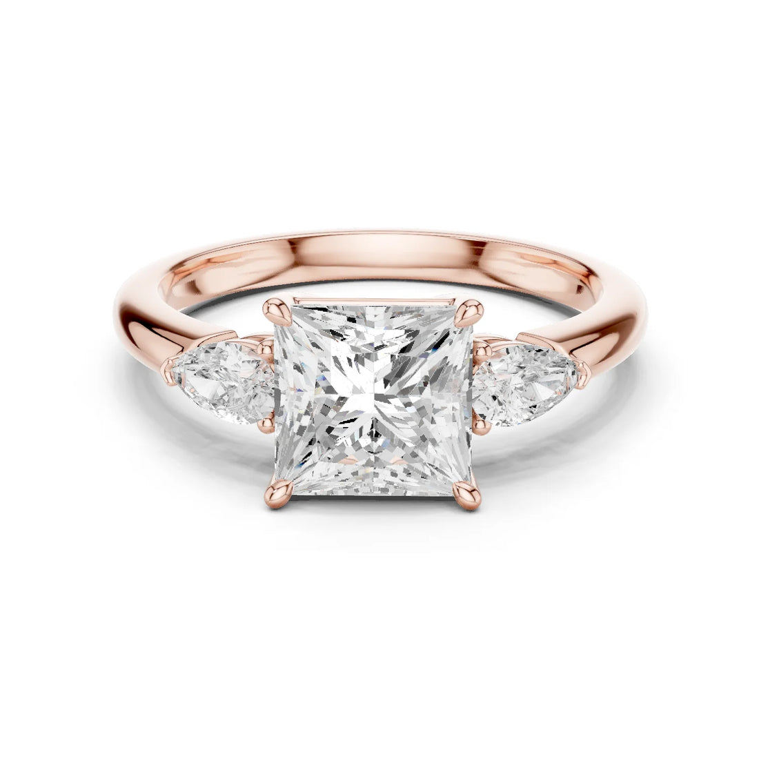 Princess Cut Diamond Three-Stone Engagement Ring