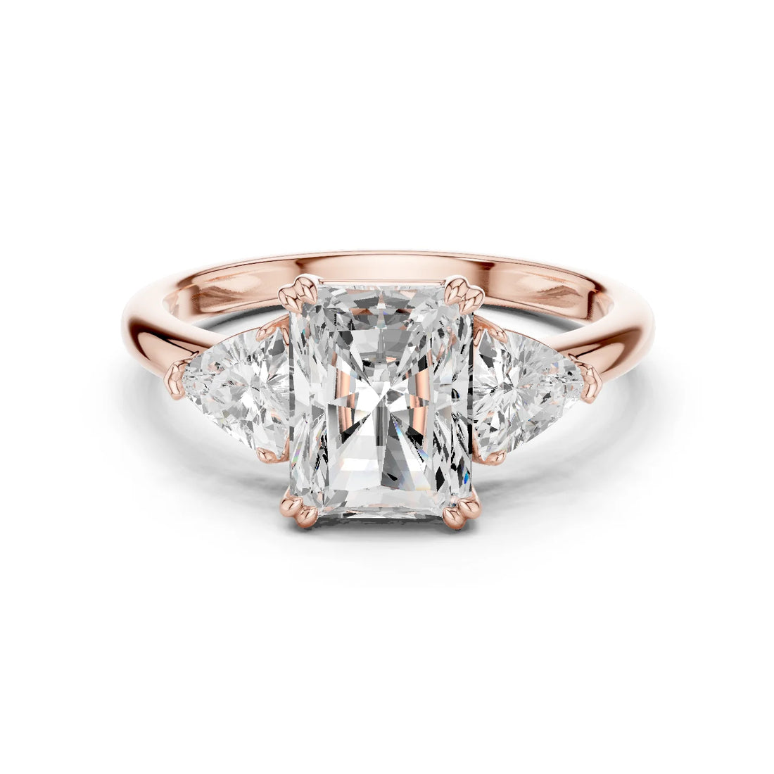 Radiant Cut Diamond Three Stone Engagement Ring