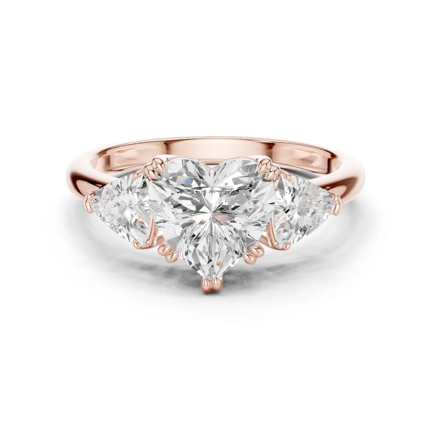 Heart Cut Diamond Three Stone Engagement Ring