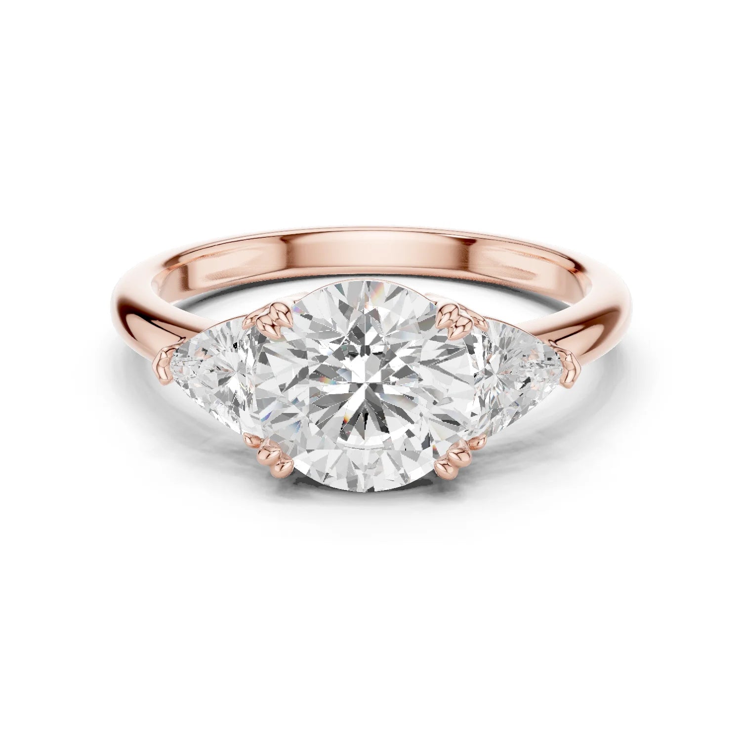 Round Cut Diamond Three Stone Engagement Ring