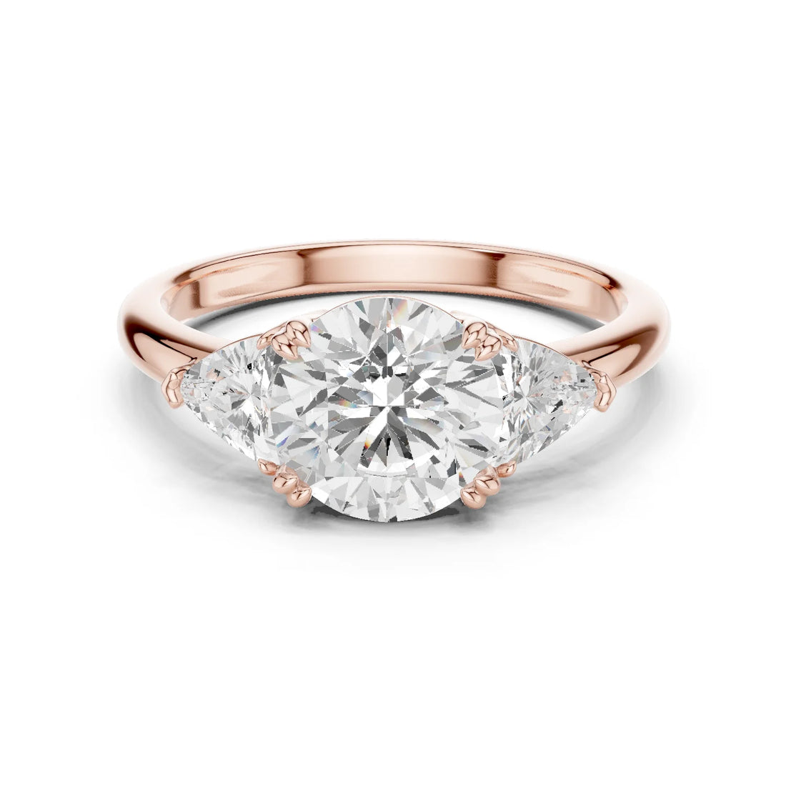 Round Cut Diamond Three Stone Engagement Ring