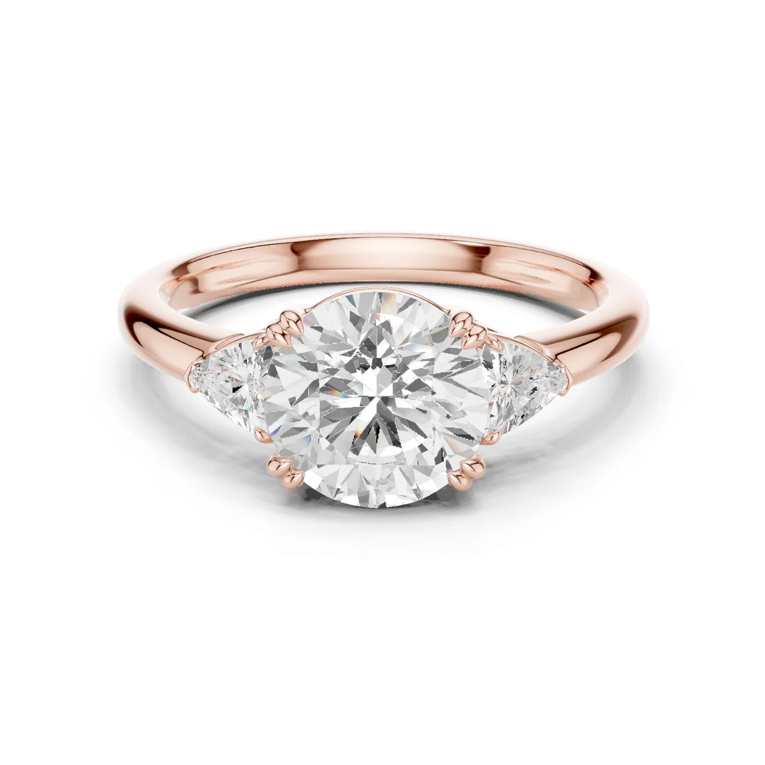 Trillion Side Diamond Round Shape Engagement Ring