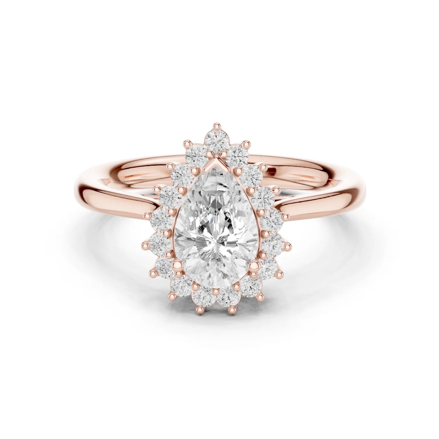 Pear Halo Diamond Engagement Ring