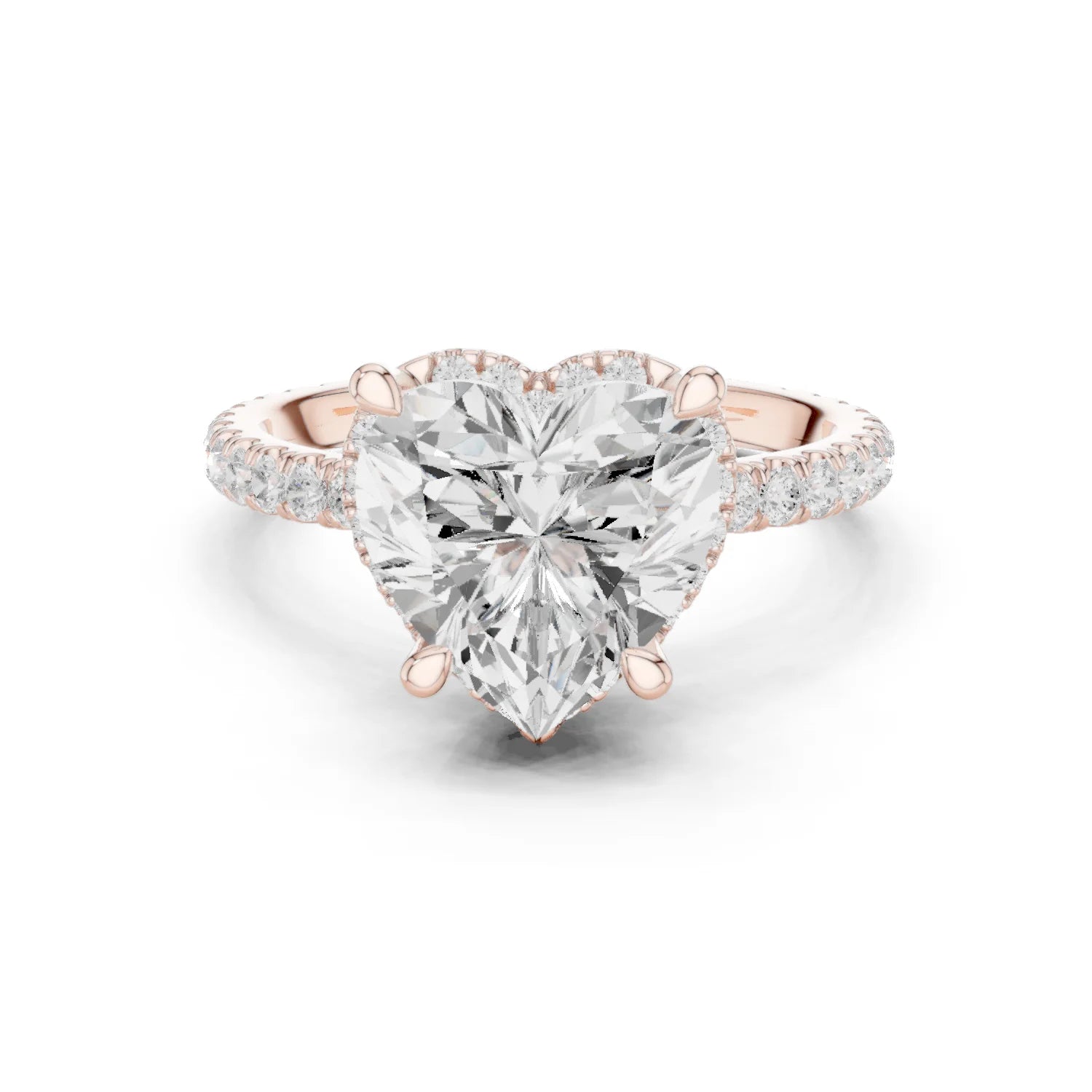 Heart Diamond Hidden Halo Engagement Ring